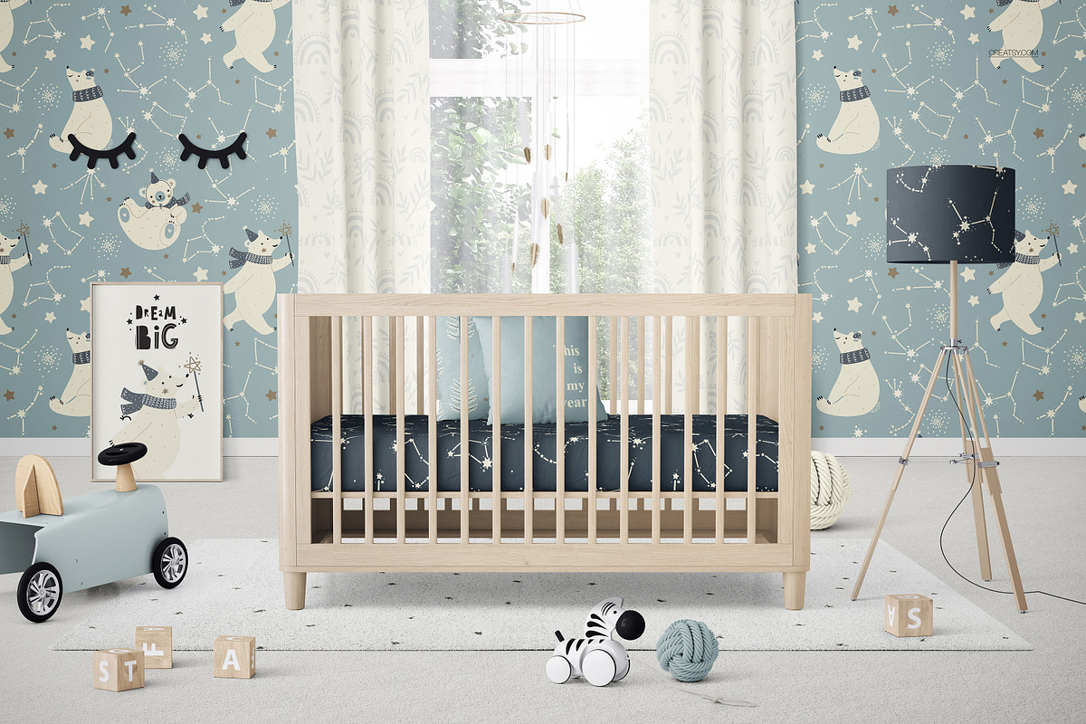 Baby Crib Nursery Mockup Collection, a Household Mockup by creatsy5 (Photo 9 of 22)