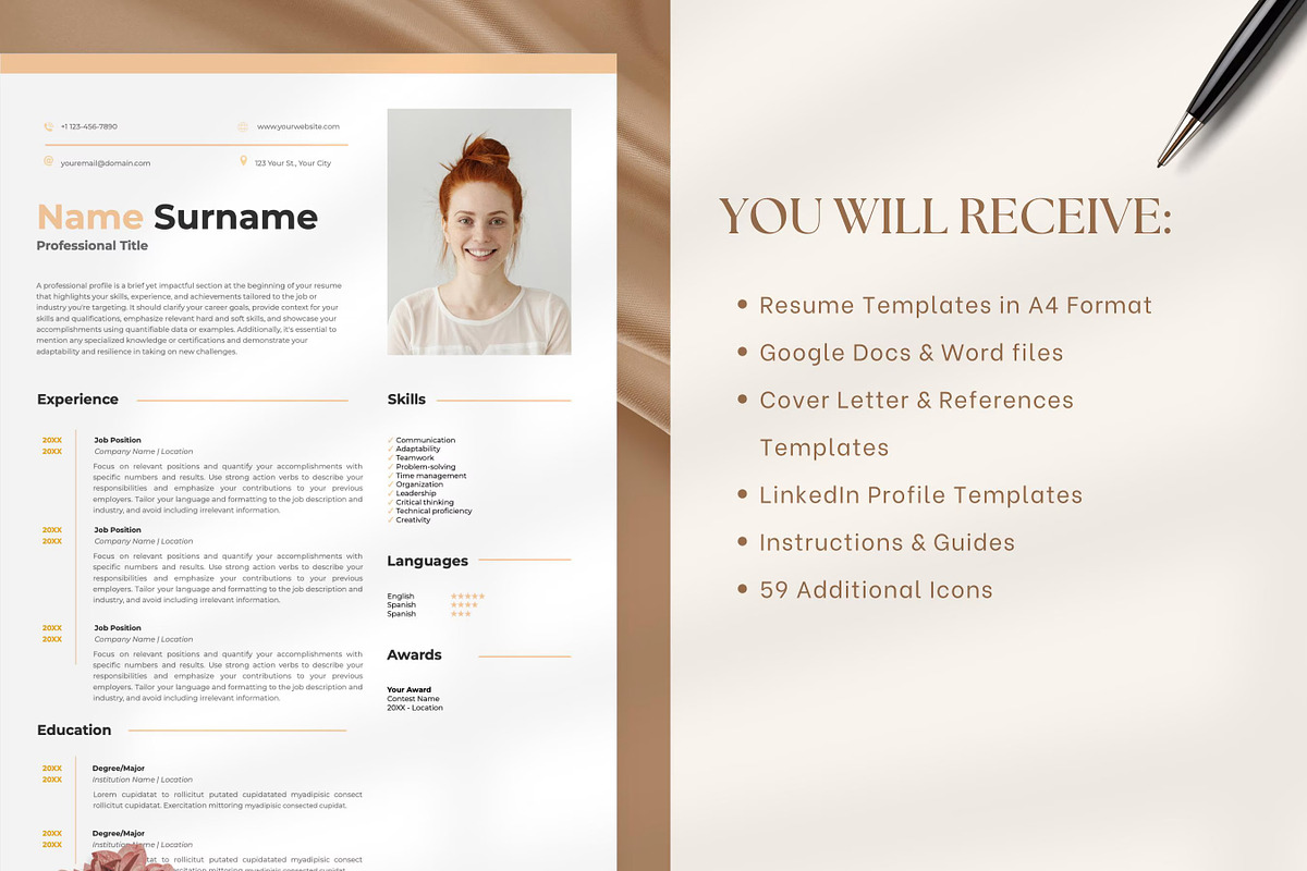Classic Resume Template Google Docs, a Resume Template by OkiDocs Resume Templates (Photo 3 of 11)