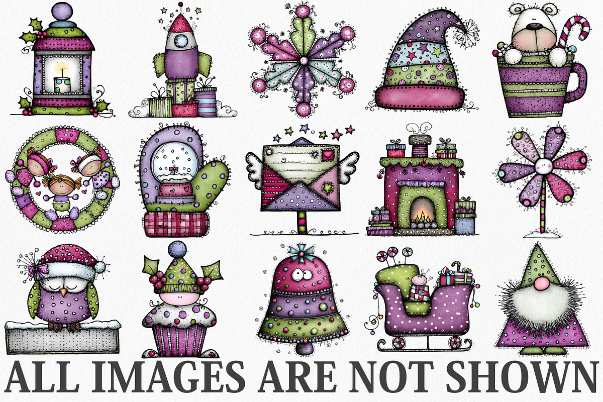 Whimsical Christmas Clipart Bundle, an Illustration by Canvas Craft (Photo 3 of 6)