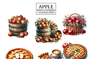 Apple Clipart Set Watercolor PNG, a Food Illustration by VM PARTYS  BY TAIRUMA (Thumbnail 2 of 7)