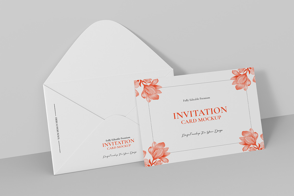 Wedding Invite Card &Envelope Mockup, a Product Mockup by graphypix (Photo 1 of 4)