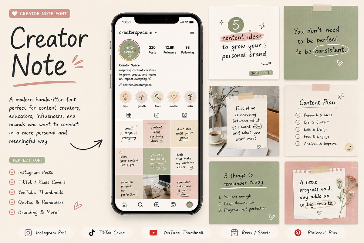 Creator Notes, a Handwritten Font by Art StoreID (Photo 3 of 10)