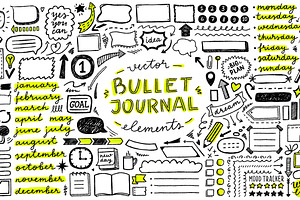 Bullet Journal vector + png, a Decorative Illustration by redcollegiya design