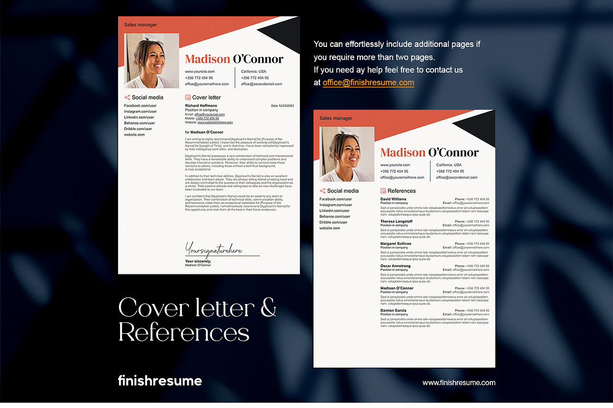 Sales manager resume template, a Resume Template by FinishResume (Photo 4 of 11)
