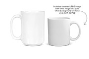 Two Mug Mockup - 11 & 15 oz - PSD, a Cups & Container Mockup by MelissaBMockups (Thumbnail 5 of 7)