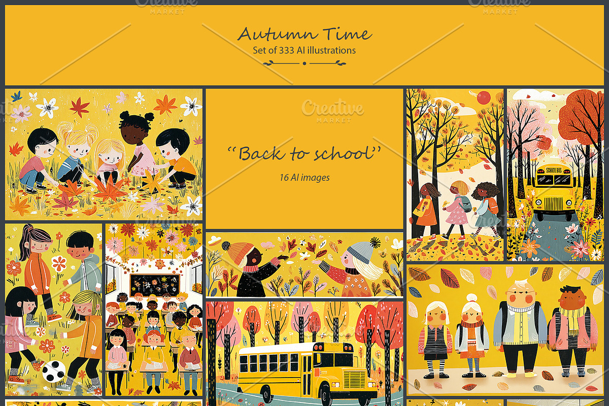 Autumn Time 2- 333 AI illustrations, a Seasonal Illustration by Pundateam (Photo 6 of 12)