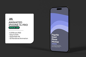 Animated iPhone 14 Pro Mockup Set