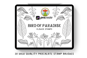 Bird Of Paradise Procreate Stamps