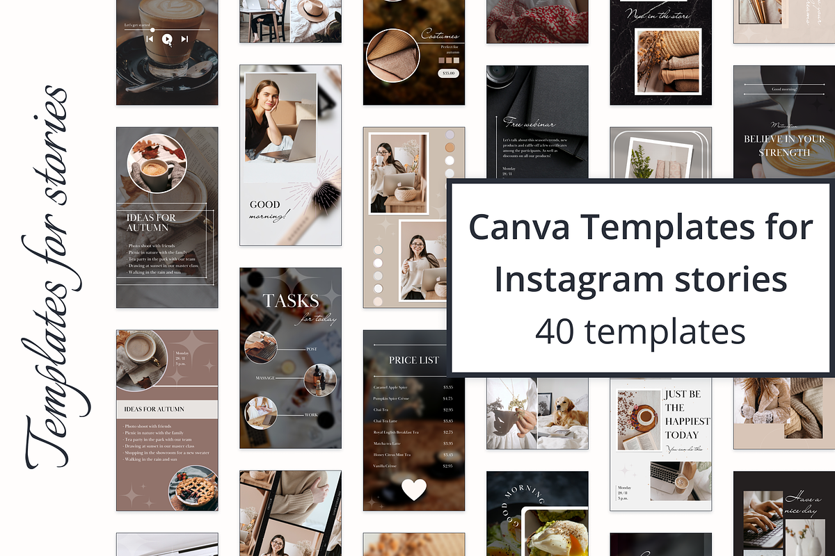 40 Templates for Instagram stories, a Social Media Template by uiux_Marty (Photo 1 of 7)