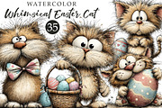 Whimsical Easter Cat Clipart, an Illustration by OK Design (Thumbnail 1 of 6)