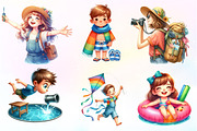 Summer Kids Watercolor Clipart, an Illustration by CreationArt (Thumbnail 6 of 9)