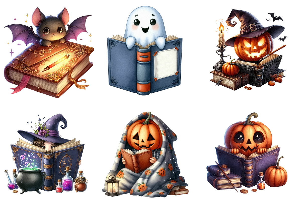 Halloween Peeking and Reading, an Illustration by DreamArtGraphic (Photo 3 of 5)