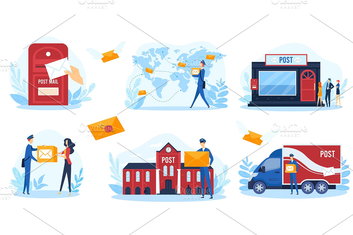 Post service vector illustration, a Person Illustration by ...