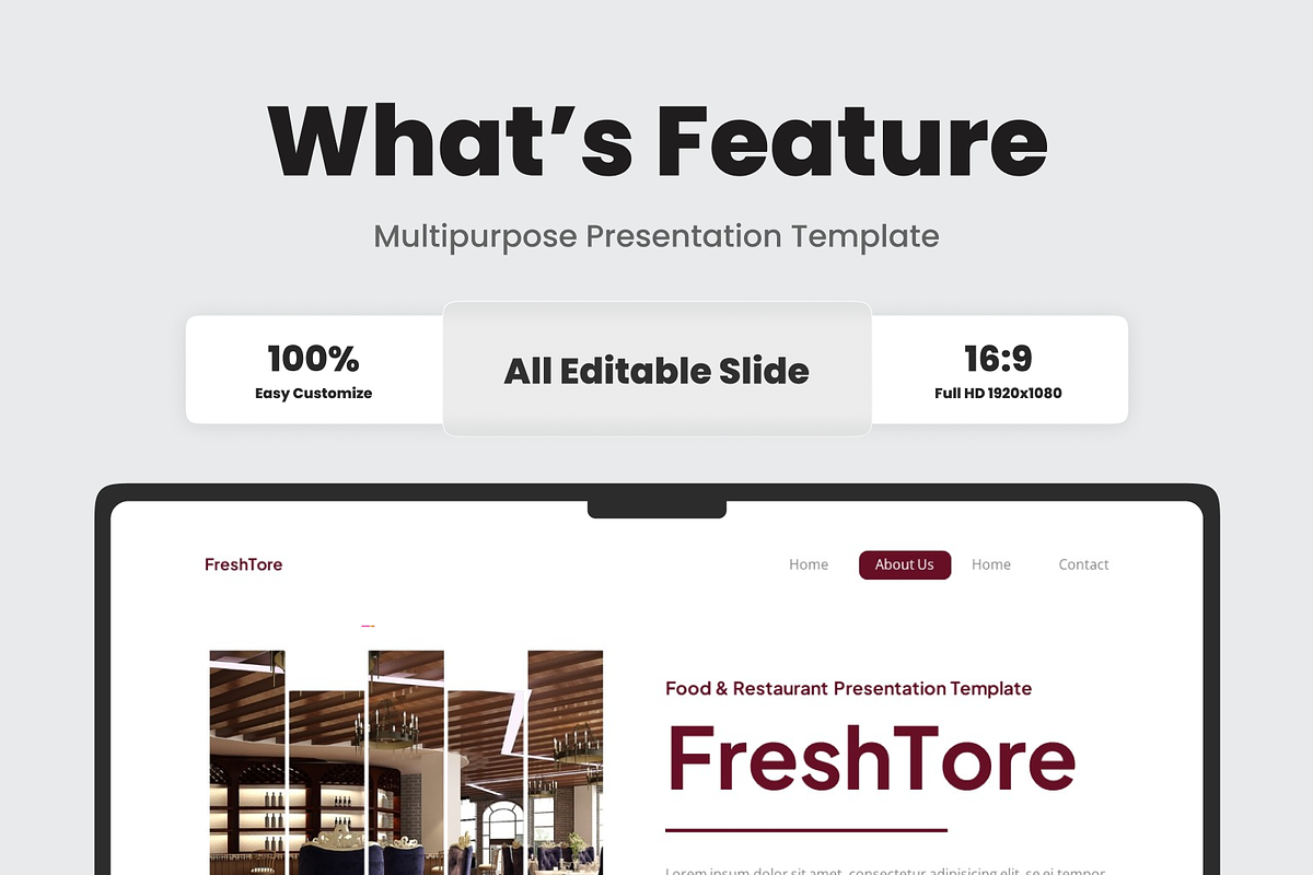 Food & Restaurant PowerPoint, a Presentation Template by SquidPixey (Photo 2 of 6)