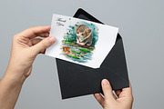 watercolor cat and goldenfish, an Animal Illustration by Graphobia (Thumbnail 4 of 5)