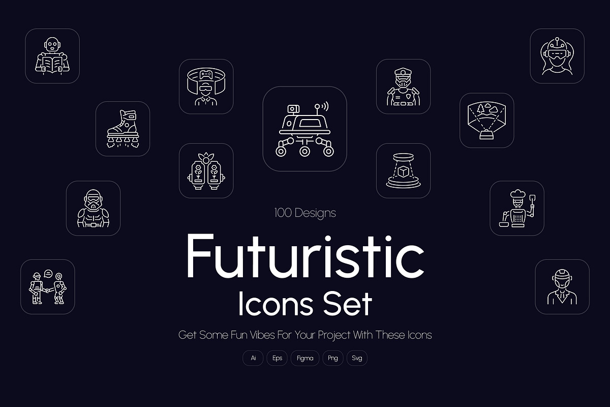 Futuristic Icon Art Set, an Outline Icon by Prosymbols (Photo 1 of 7)