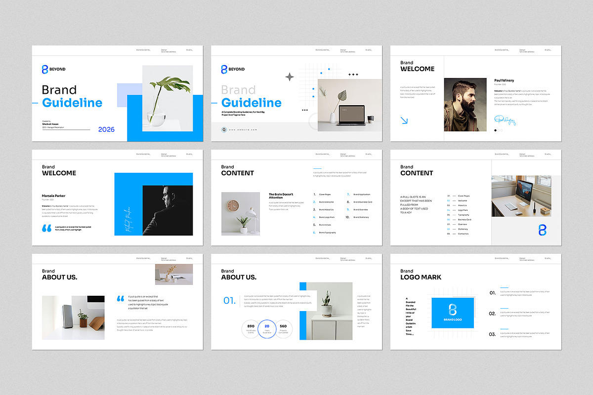 Brand Gridline Presentation Template, a Presentation Template by GenerousArt (Photo 2 of 7)