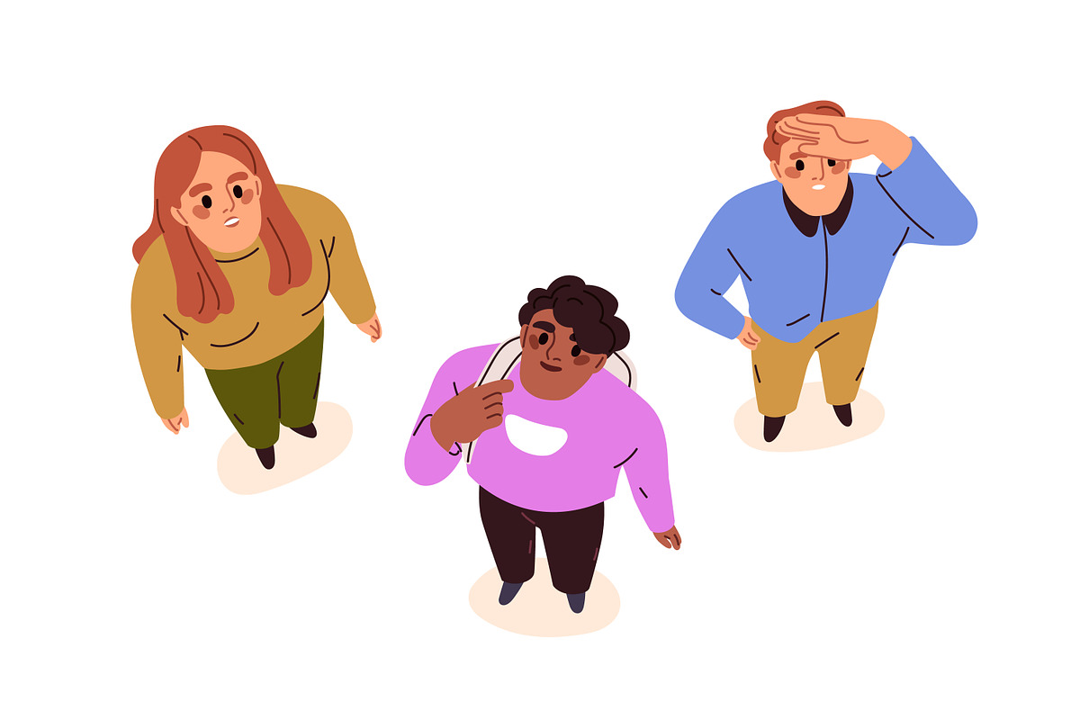 People looking up, top down view set, a Person Illustration by Good Studio (Photo 4 of 4)