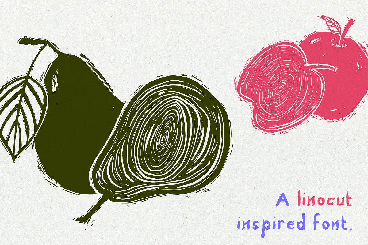 Linocut Handmade Script Font Kid, a Script Font by InkCloudDesign (Photo 3 of 4)