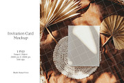 Boho 5x7 Invitation card mockup PSD, an Advertising Mockup by Blush Roses Print (Thumbnail 1 of 9)