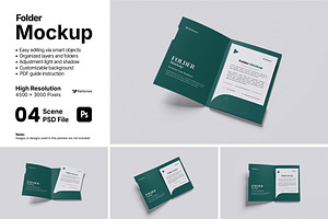 Folder Mockup Bundle Set, an Advertising Mockup by Rielismee