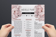 Floral CV template, a Resume Template by Chic templates (Thumbnail 3 of 4)