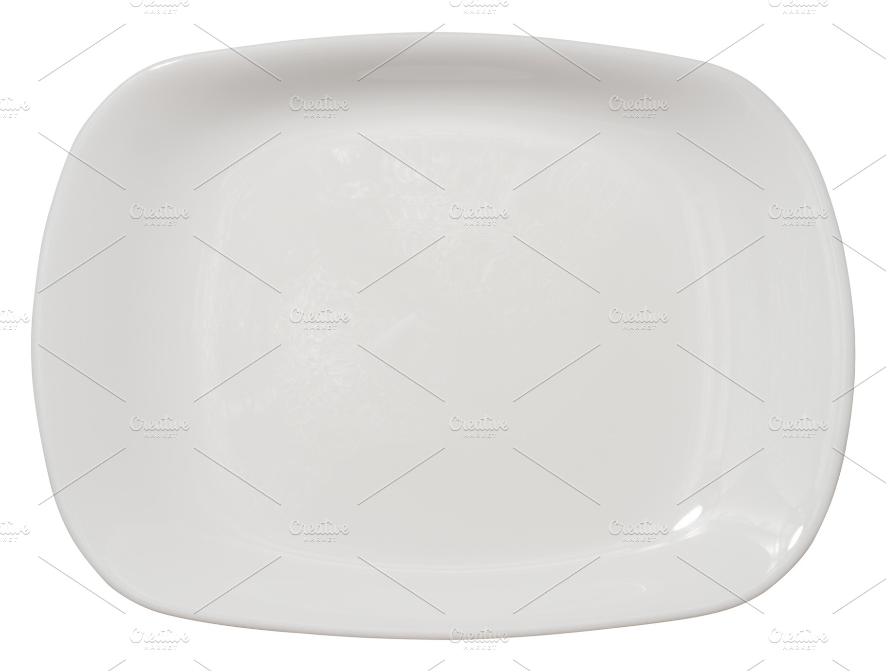 Empty white oval ceramic plate on isolated background, top view, a Food & Drink Photo by ndanko