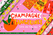 CHAMPAGNE & TANGERINES-patterns pack, an Illustration by Yashroom (Thumbnail 1 of 6)