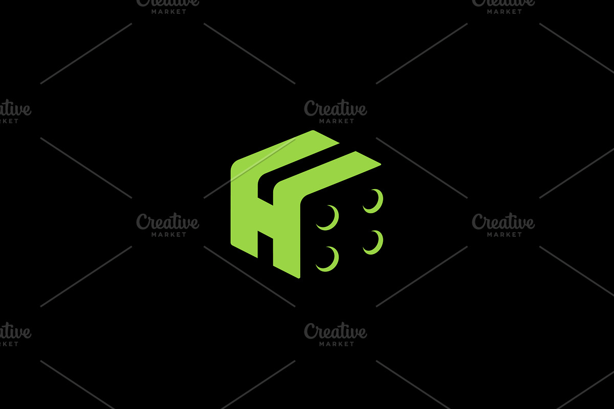 H logo negative space Dice rolls, a Branding & Logo Template by Piro Concept (Photo 1 of 4)