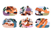 Masseurs do massage, SPA center set, a Healthcare Illustration by PaperTrident (Thumbnail 1 of 7)