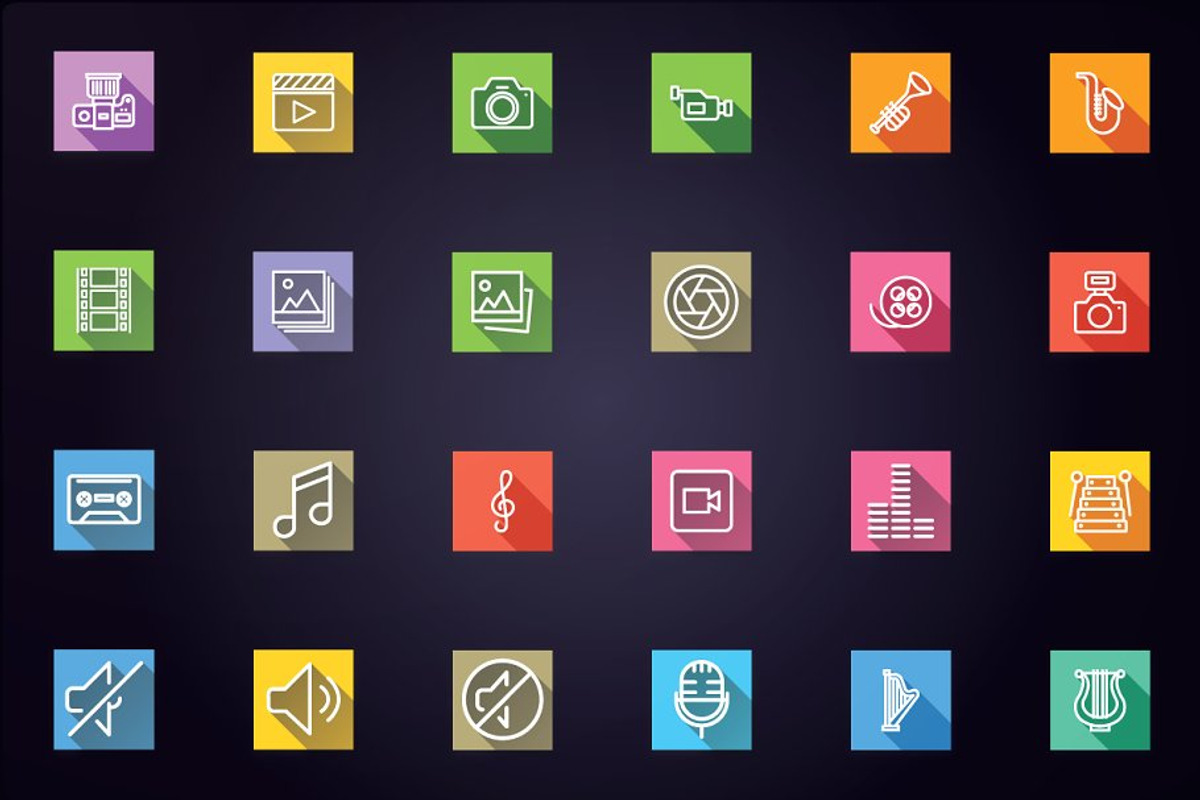 Media - Audio, Video & Photo Icons, a Solid Icon by FlatLineIcons (Photo 4 of 5)