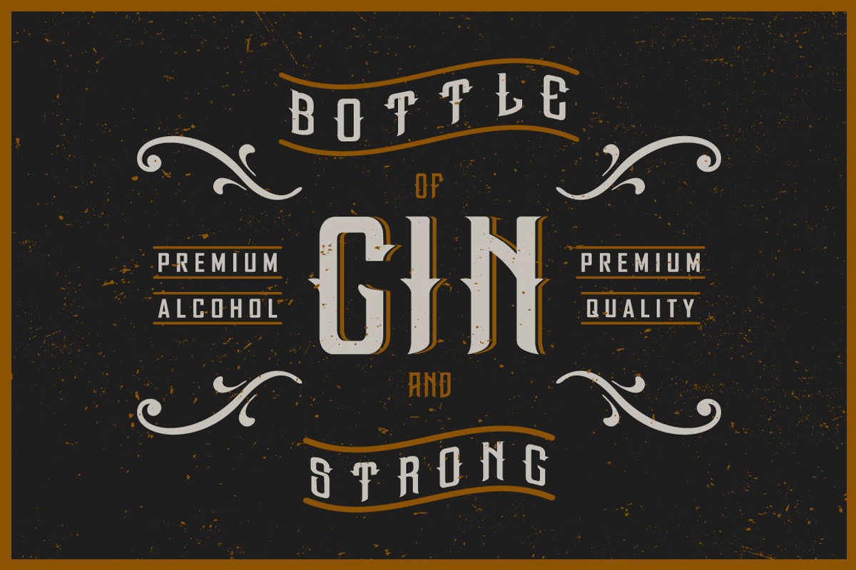 Gin label font