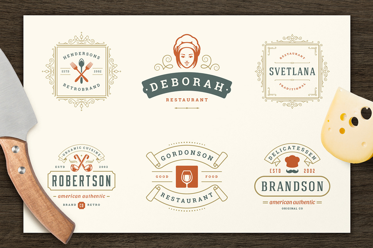 Restaurant Logos & Badges Bundle, a Branding & Logo Template by Vasya Kobelev (Photo 8 of 54)