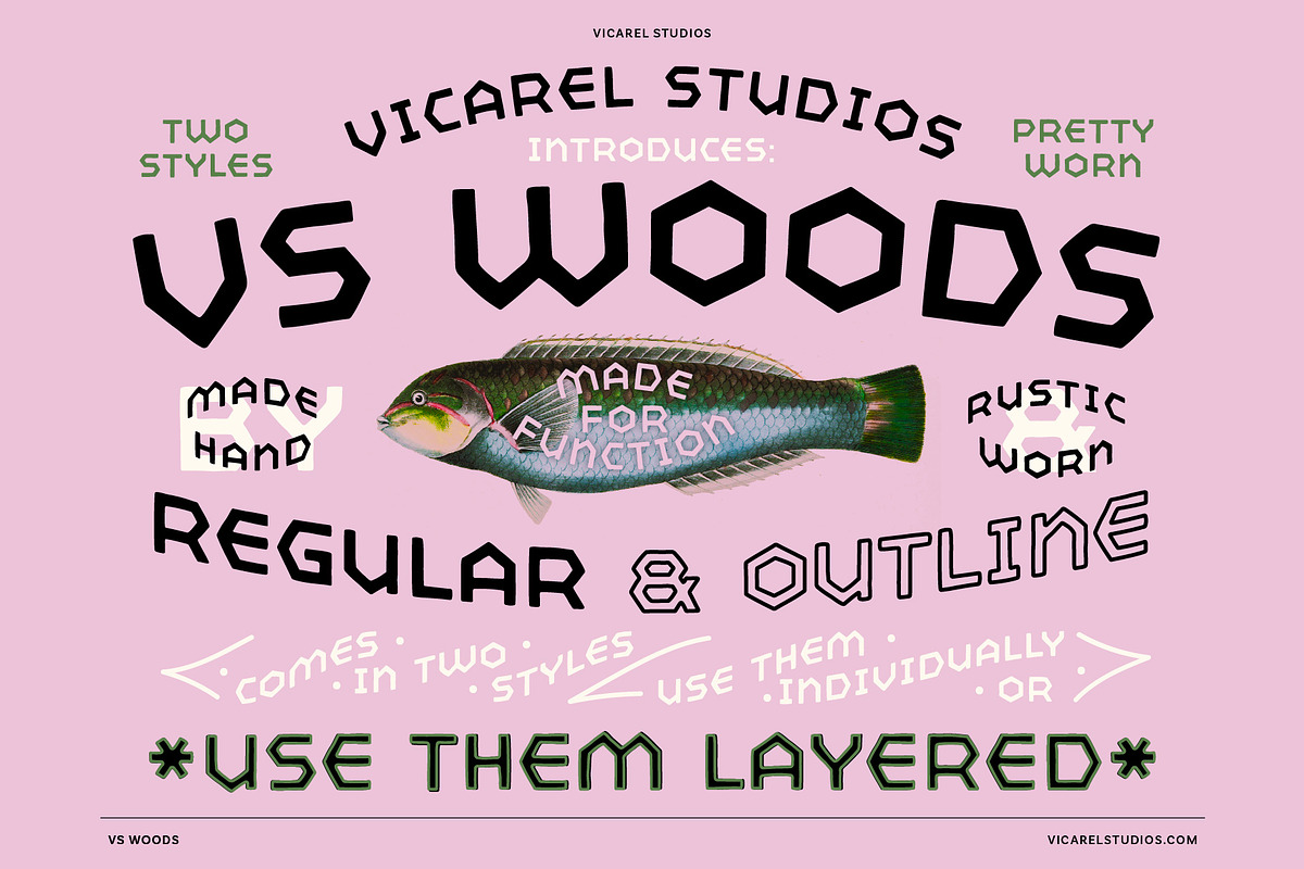 VS Woods // Hand Drawn Font, a Sans Serif Font by Vicarel Studios (Photo 1 of 13)