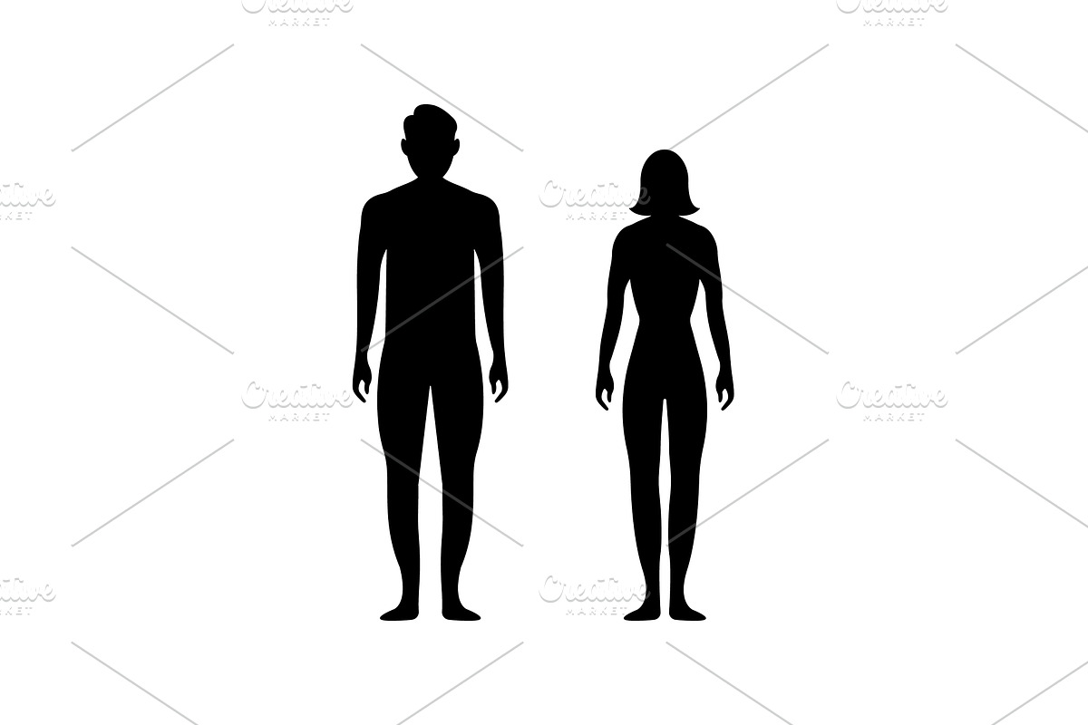 Black silhouettes of men and women, a Person Illustration by Vector Creator