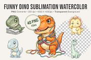 Funny Dino Sublimation PNG, an Illustration by Artnoy (Thumbnail 1 of 8)