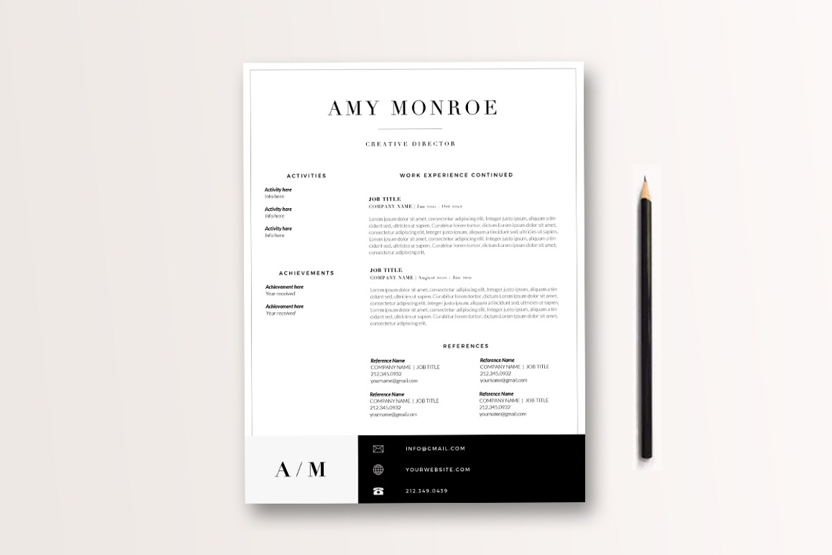 Classic Resume Template 3 page, a Resume Template by By Stephanie Design (Photo 3 of 3)