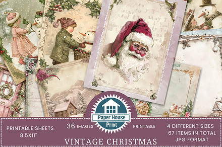 Cozy Christmas Junk Journal Kit, an Illustration by NiiiNArt