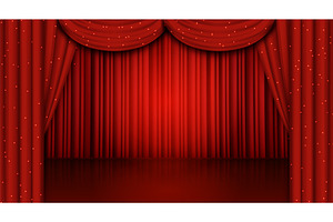 Theater stage with red velvet, an Object Illustration by art PVP - market
