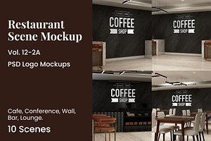 Restaurant Scenes Wall Logo Mockup