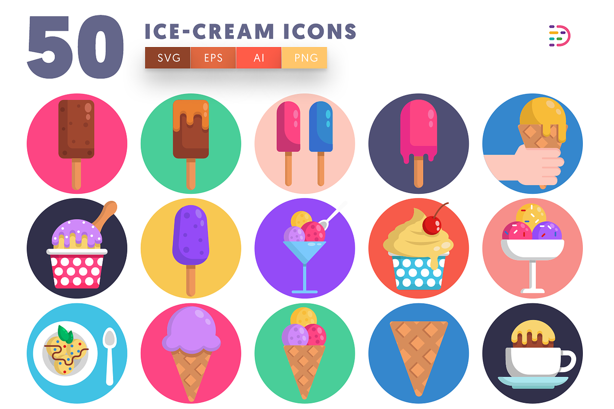 50 Ice-Cream Icons, an Icon by Dighital (Photo 1 of 10)