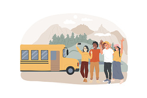 Field trip isolated concept vector, an Education Illustration by Visual Generation