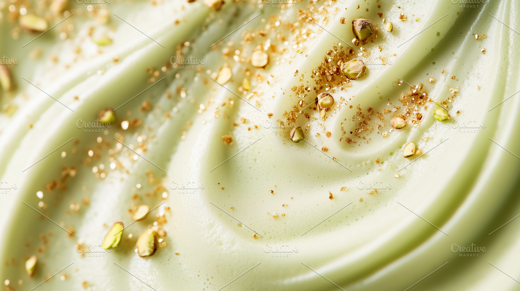 Pistachio mousse with crushed nuts, a Food & Drink Photo by MistyDay