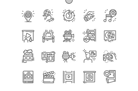 Film Line Icons, an Outline Icon by Palau