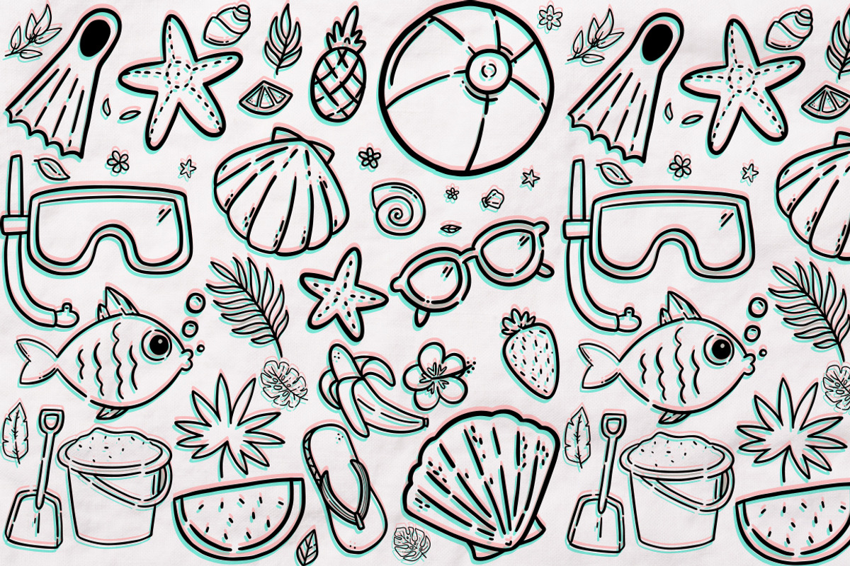 Summer lover kit! +80 elements, a Texture Illustration by Andrea De Oliveira (Photo 8 of 8)
