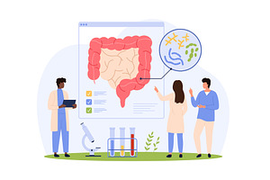 Gut health, healthy microbiome, an Object Illustration by Flashvector