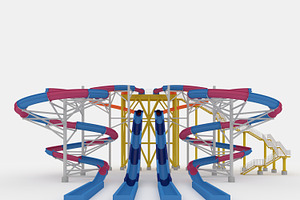 3D Model Waterpark Slide 7