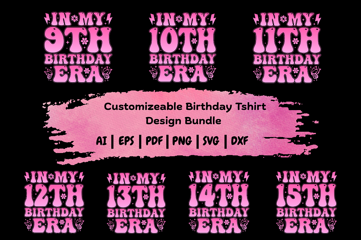 In My Birthday Era Tshirt Bundle, a Graphic by Vector Portal (Photo 1 of 14)