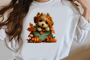 Whimsical Autumn Fall Dog Clipart, a Seasonal Illustration by Designworld (Thumbnail 8 of 9)