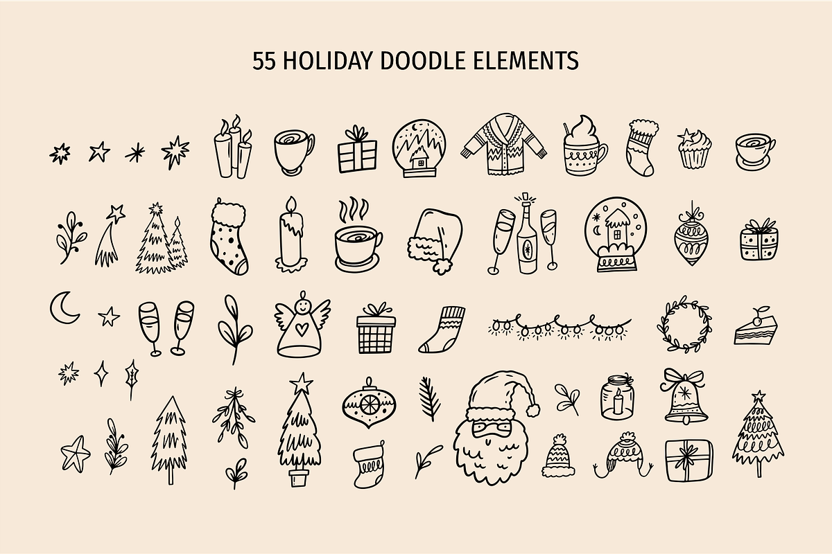 Christmas & New Year Doodles, a Seasonal Illustration by Oktyabr (Photo 3 of 6)
